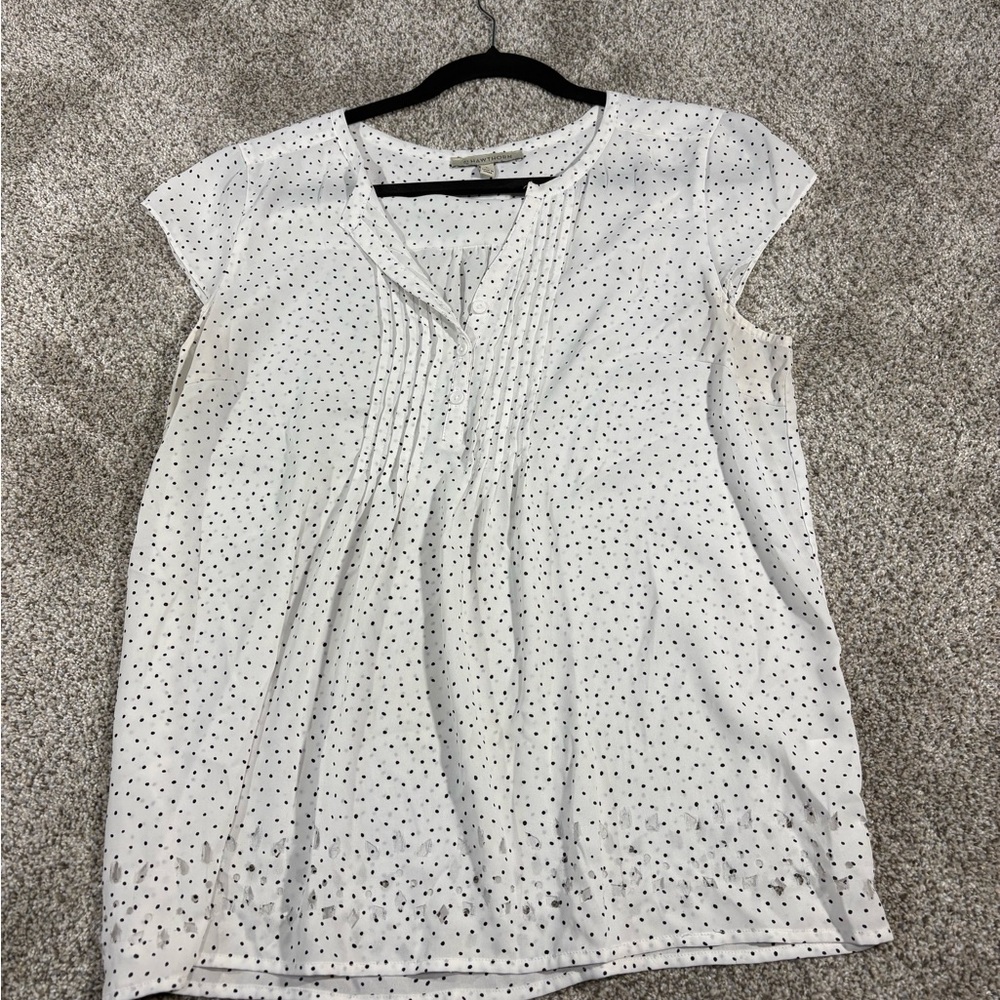 41 Hawthorn White and Black Polka Dot Blouse